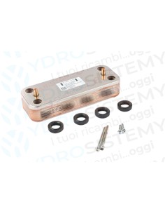 Scambiatore Secondario Sanitario 12 Piastre Interasse 14,2cm + Guarnizioni