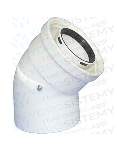 Curva Aperta PPs 45°  Coassiale Linea Condensazione 60-100