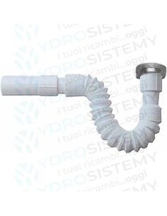 Sifone Estendibile Con Canotto Bianco 1"1/4 Ghiera Metallo