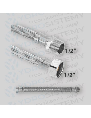Flessibile Acciaio Inox 1/2" M x 1/2" F cm 20