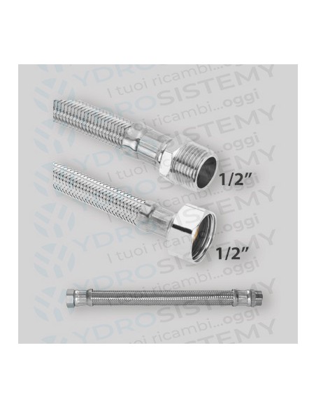 Flessibile Acciaio Inox 1/2" M x 1/2" F cm 20