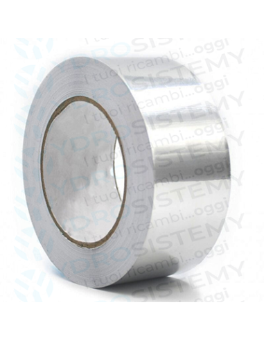 Nastro Alluminio Retinato H 50x50 mt x SP 50 mcr  (30 micron alluminio + 20 micron supporto adesivante)