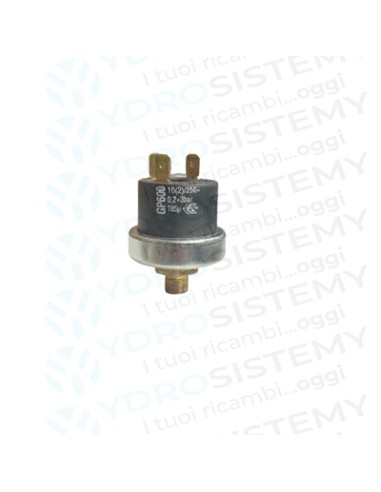 Pressostato mancanza Acqua GP600 attacco 1/8" GAS Range: 0,2-3 BAR Pretarato 2 BAR  n° poli di scambio:3