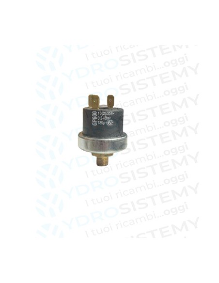 Pressostato mancanza Acqua GP600 attacco 1/8" GAS Range: 0,2-3 BAR Pretarato 2 BAR  n° poli di scambio:3