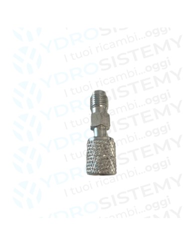 Raccordo Adattatore per R410a 1/4" SAE M x 5/16" Sae F 180°