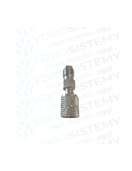 Raccordo Adattatore per R410a 1/4" SAE M x 5/16" Sae F 180°