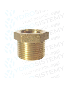 Raccordo Ottone Ridotto Filettato Maschio/Femmina per Condizionamento Femmina 1/2 x 1/4 Maschio