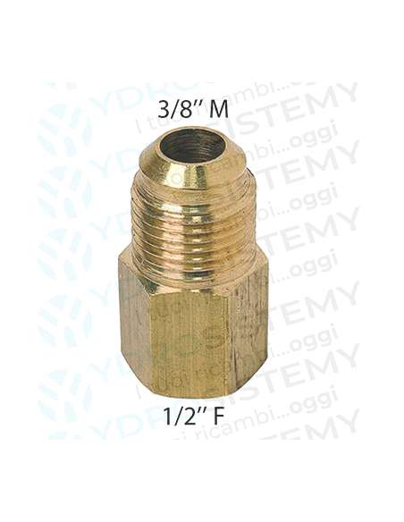 Raccordo Ottone Ridotto Filettato Maschio/Femmina per Condizionamento Femmina 3/8 x 1/2 Maschio Filettato