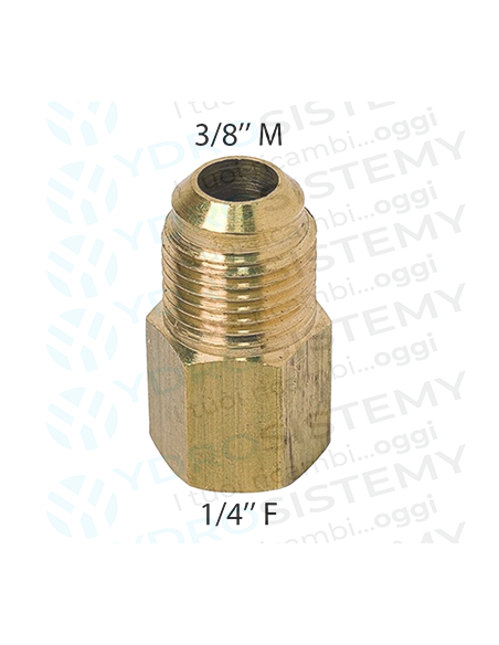 Raccordo Ottone Ridotto Filettato Maschio/Femmina per Condizionamento Femmina 3/8 x 1/4 Maschio Filettato