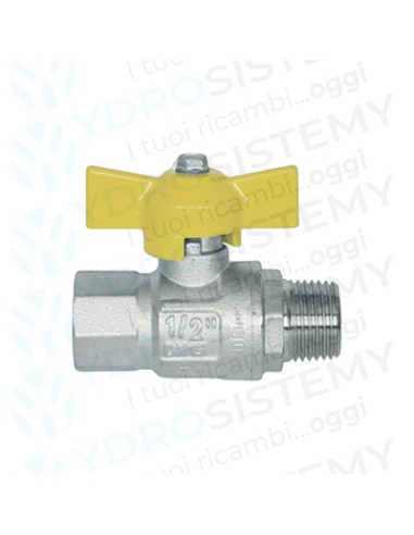 Rubinetto Gas Dritto a Farfalla Evergas Maschio/Femmina 1/2