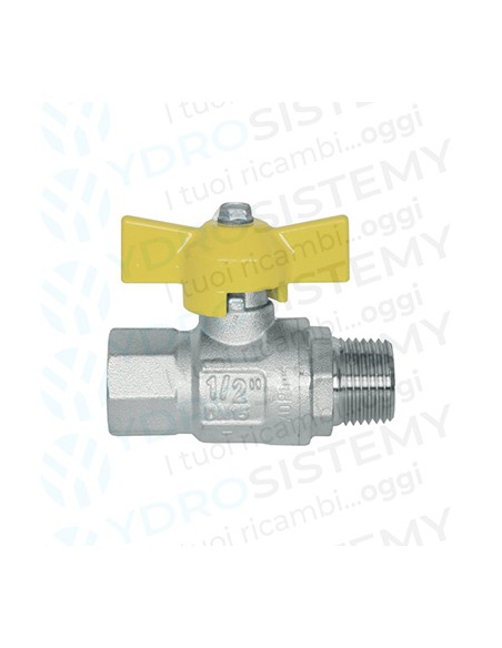 Rubinetto Gas Dritto a Farfalla Evergas Maschio/Femmina 1/2