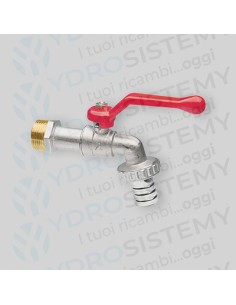 Rubinetto Portagomma 1/2 con Leva Rossa