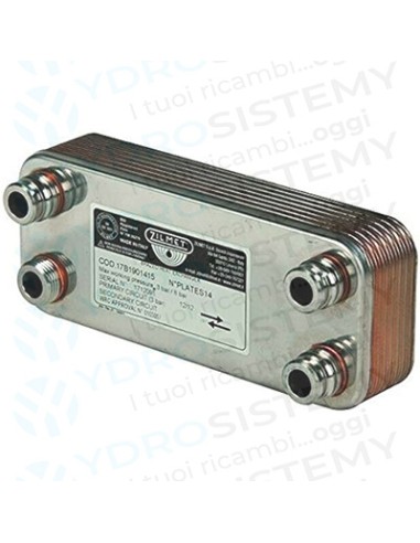 Scambiatore Secondario Sanitario 14 Piastre Innesto Corto