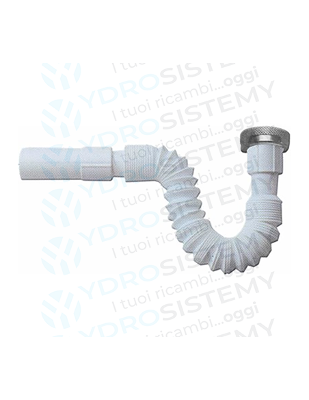 Sifone Estendibile Con Canotto Bianco 1"1/4 Ghiera Metallo