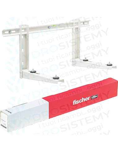 Staffa Universale Klima Klik L.420x400x780mm  Fischer Portata 50+50 kgCon Antivibranti certificata Tuv
