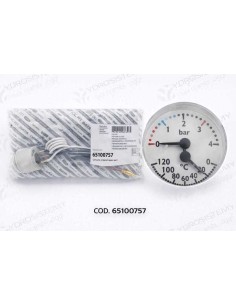 Termoidrometro Termomanometro Ø 4,5cm ad innesto 0-4 Bar 0-120° Ariston