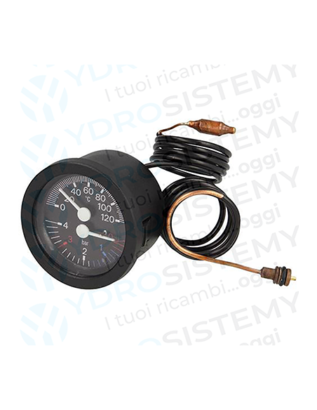Termoidrometro Termomanometro Ø 4,7cm ad innesto 0-4 Bar 0-120° Beretta Vedi Cod: 4364271