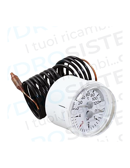 Termoidrometro Termometro Ø 4,5cm ad innesto 0-4 Bar 0-120° Beretta Vedi Cod: 4365359