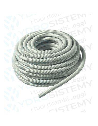 Tubo Corrugato Spiralato Rinforzato Bianco Scarico Condensa Per Impianti di Climatizzazione Ø20mm Interno, Ø24mm Esterno