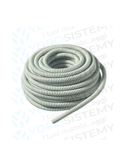Tubo Corrugato Spiralato Rinforzato Bianco Scarico Condensa Per Impianti di Climatizzazione Ø20mm Interno, Ø24mm Esterno