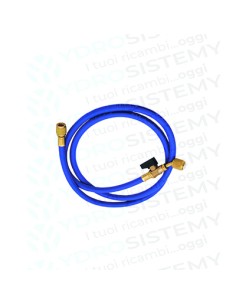 Tubo/Frusta Flessibile Blu Tecnogas 45° Att. 5/16 SAE X 1/4 SAE lungh. 1500 con Rubinettoper gas: R22 - R407C - R404A - R134a -