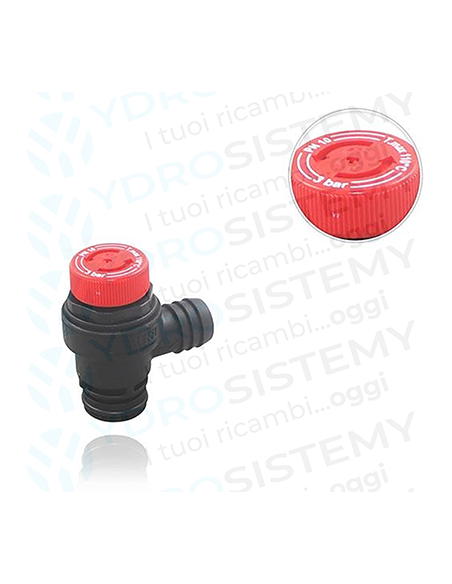 Valvola di Sicurezza 3 Bar in plastica a innesto con O-Ring + porta gomma  Vedi cod: 95000684, 87160102470
