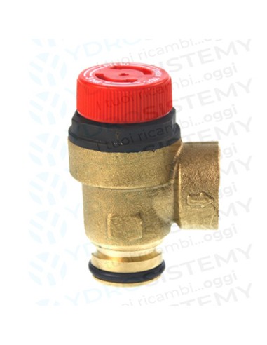 Valvola Sicurezza 3 Bar in ottone a innesto + femmina 1/2   Vedi Cod: 95261334,  SX9951170, 6VALSIBA07