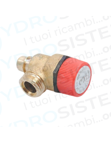 Valvola Sicurezza 3 Bar in ottone a innesto + maschio filettato 1/2