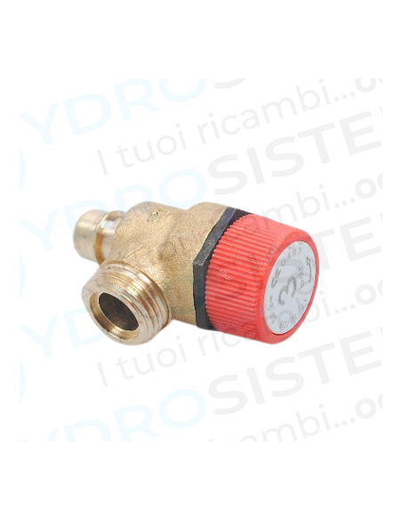 Valvola Sicurezza 3 Bar in ottone a innesto + maschio filettato 1/2