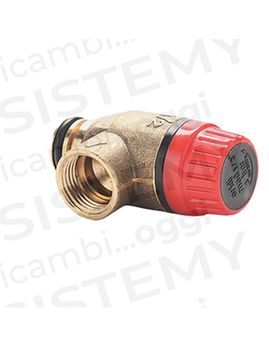 Valvola Sicurezza 3 Bar in ottone a innesto con O-Ring + femmina 1/2