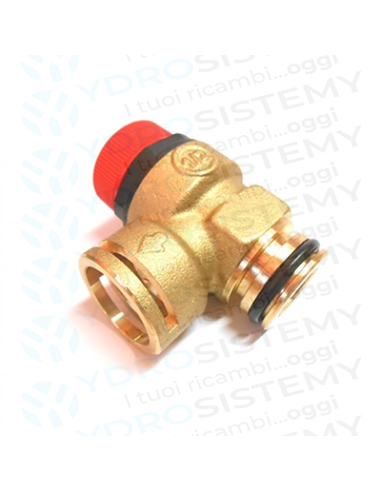 Valvola Sicurezza 3 Bar in ottone a innesto con O-Ring + femmina 1/2