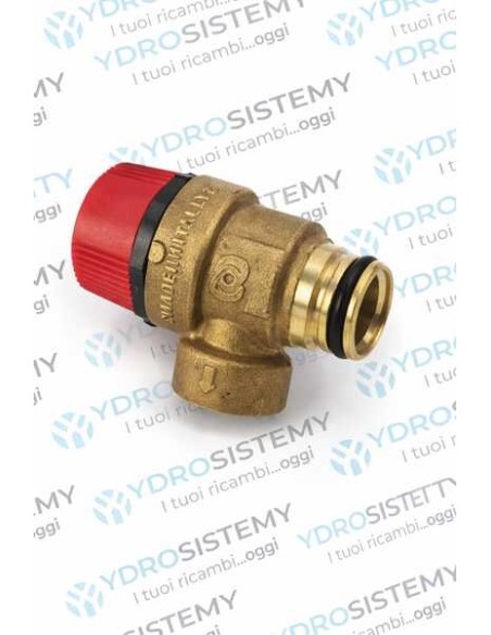 Valvola Sicurezza 3 Bar in ottone a innesto con O-Ring + femmina 1/2