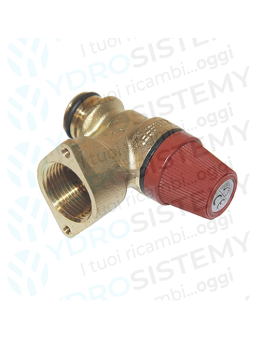 Valvola Sicurezza 3 Bar in ottone a innesto con O-ring + femmina 3/4