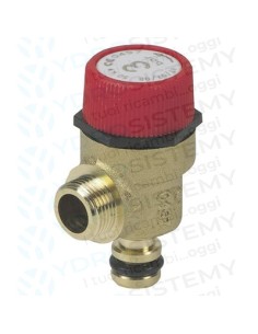 Valvola Sicurezza 3 Bar in ottone a innesto con O-Ring + maschio 3/8 filettato