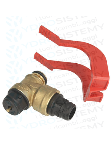 Valvola Sicurezza 3 Bar in ottone a innesto con O-Ring + porta gomma