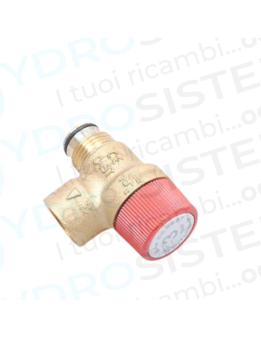 Valvola Sicurezza 3 Bar in ottone maschio a innesto filettato con O-ring + femmina 1/2