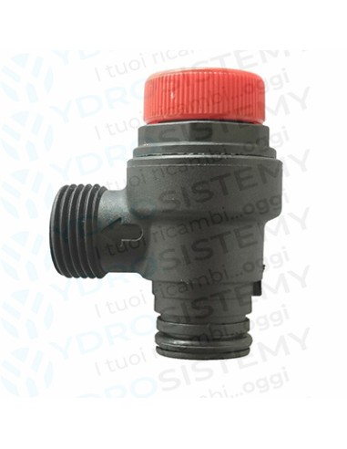 Valvola Sicurezza 3 Bar in plastica a innesto con O-Ring + maschio 1/2