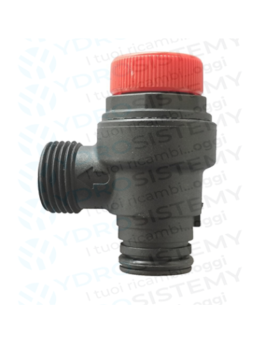 Valvola Sicurezza 3 Bar in plastica a innesto con O-Ring + maschio 1/2 Vedi Cod: 25-00131, VAL1800P