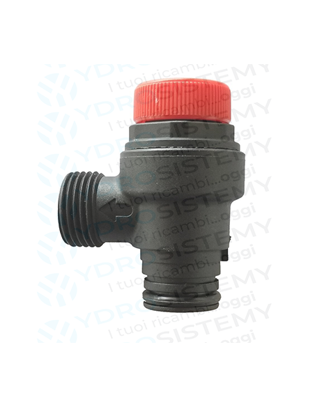 Valvola Sicurezza 3 Bar in plastica a innesto con O-Ring + maschio 1/2 Vedi Cod: 25-00131, VAL1800P