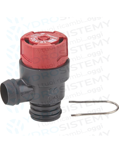 Valvola Sicurezza 3 Bar in plastica a innesto con O-Ring + porta gomma con forchetta