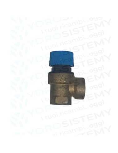 Valvola Sicurezza 6 Bar in ottone femmina 1/2 + Femmina 1/2