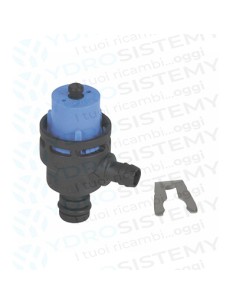 Valvola Sicurezza 7 Bar in plastica a innesto con O-ring + porta gomma con forchetta