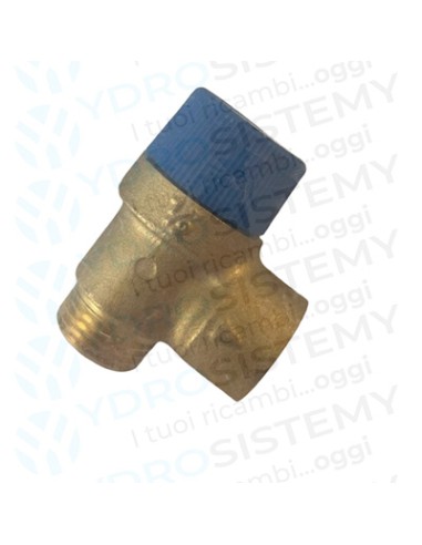 Valvola Sicurezza 9 Bar in ottone maschio 1/2 + femmina 1/2