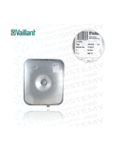 Vaso Espansione Rettangolare 12Lt dimensioni 46,5x41 spesso 8cm attacco Innesto