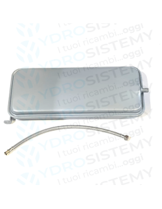 Vaso Espansione Rettangolare 8Lt dimensioni 49,5x22,5cm spesso 5,5cm attacco 3/8" + Flessibile
