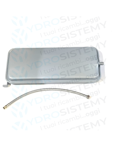 Vaso Espansione Rettangolare 8Lt dimensioni 49,5x22,5cm spesso 5,5cm attacco 3/8" + Flessibile