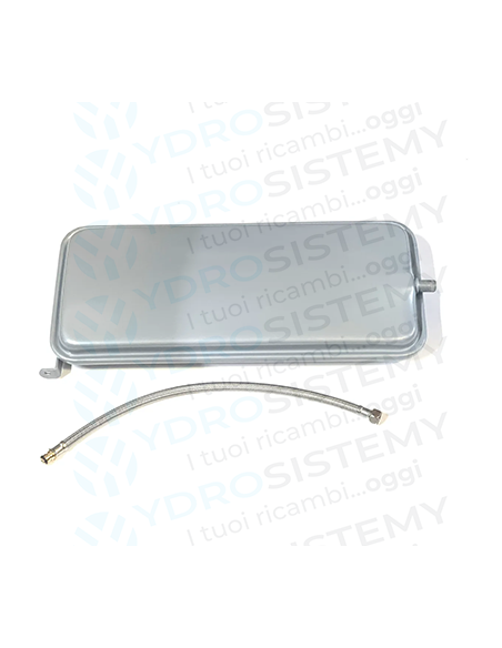 Vaso Espansione Rettangolare 8Lt dimensioni 49,5x22,5cm spesso 5,5cm attacco 3/8" + Flessibile