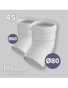 Curva In PPS Aperta a 45° da Ø60