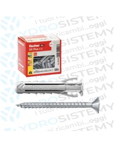 Tassello Fischer sx Plus in Nylon da 6 Con Vite Truciolare (Scatolo da 100 Pz)