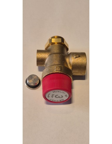 Valvola di Sicurezza 3 Bar 1/2" con O-Ring + attacco femmina 1/4" Cosmogas
